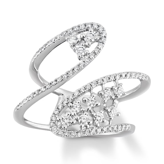 Araiya Fine Jewelry 925 Sterling Silver Round-shape Lab Grown Diamond Fashion Band Ring ( 5/9 cttw, D-F Color, VS Clarity) Size 6.5