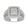 thumbnail image 1 of Araiya Fine Jewelry 925 Sterling Silver Round-shape Lab Grown Diamond Halo Cluster Engagement Ring ( 1 1/2 cttw, D-F Color, VS Clarity) Size 5, 1 of 4