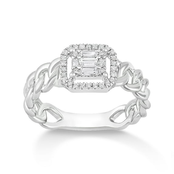 Araiya Fine Jewelry 925 Sterling Silver Round-shape Lab Grown Diamond Halo Engagement Ring ( 1/4 cttw, D-F Color, VS Clarity) Size 6