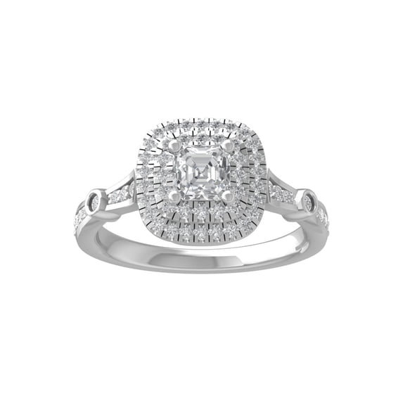 Araiya Fine Jewelry 925 Sterling Silver Round-shape Lab Grown Diamond Halo Engagement Ring ( 1 cttw, D-F Color, VS Clarity) Size 10