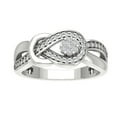 thumbnail image 1 of Araiya Fine Jewelry 925 Sterling Silver Round-shape Lab Grown Diamond Infinity Engagement Ring ( 1/4 cttw, D-F Color, VS Clarity) Size 9.5, 1 of 4