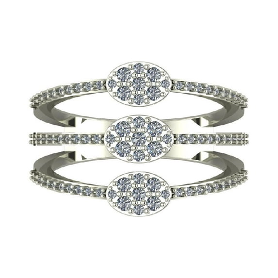 Araiya Fine Jewelry 925 Sterling Silver Round-shape Lab Grown Diamond Multi Row Band Ring ( 1/2 cttw, D-F Color, VS Clarity) Size 5.5