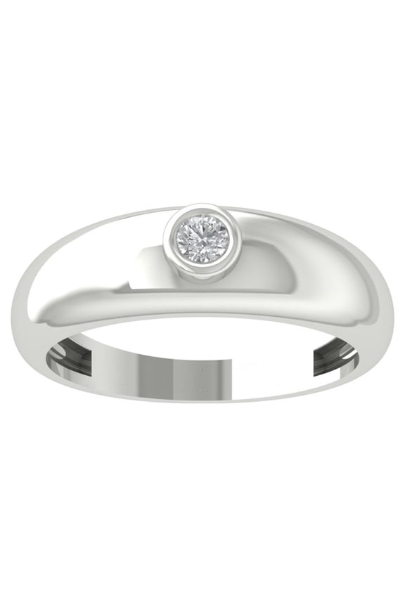 Fine Jewelry 925 Sterling Silver Round-shape Lab Grown Diamond Solitaire Engagement Ring ( 1/10 cttw, D-F Color, VS Clarity) Size 9