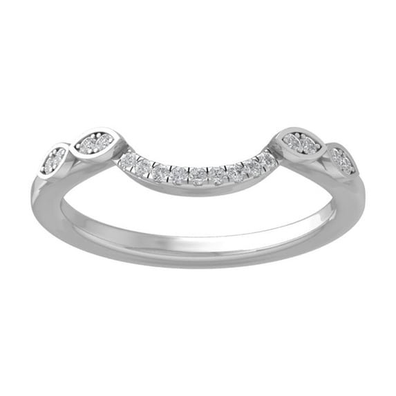 Araiya Fine Jewelry 925 Sterling Silver Round-shape Lab Grown Diamond Wedding Band Ring ( 1/10 cttw, D-F Color, VS Clarity) Size 7.5