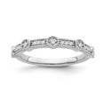 thumbnail image 1 of Araiya Fine Jewelry 925 Sterling Silver Round-shape Lab Grown Diamond Wedding Band Ring ( 1/10 cttw, D-F Color, VS Clarity) Size 8, 1 of 4