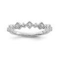 thumbnail image 1 of Araiya Fine Jewelry 925 Sterling Silver Round-shape Lab Grown Diamond Wedding Band Ring ( 1/10 cttw, D-F Color, VS Clarity) Size 8, 1 of 4