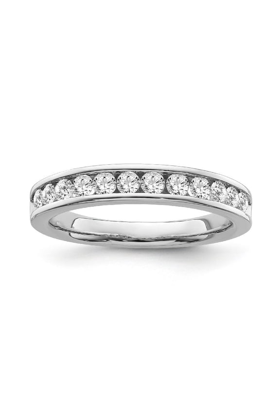 Fine Jewelry 925 Sterling Silver Round-shape Lab Grown Diamond Wedding Band Ring ( 1/2 cttw, D-F Color, VS Clarity) Size 9.5