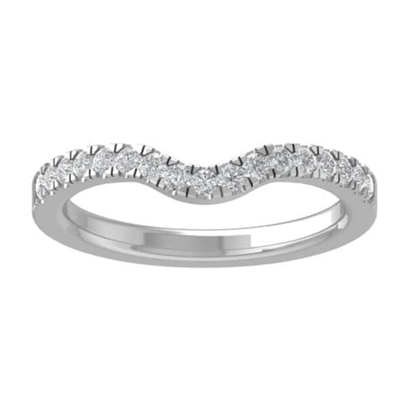 Araiya Fine Jewelry 925 Sterling Silver Round-shape Lab Grown Diamond Wedding Band Ring ( 1/4 cttw, D-F Color, VS Clarity) Size 10