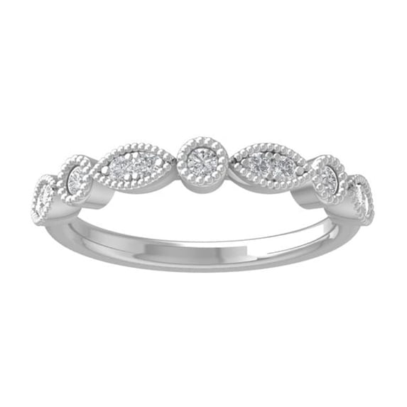 Araiya Fine Jewelry 925 Sterling Silver Round-shape Lab Grown Diamond Wedding Band Ring ( 1/4 cttw, D-F Color, VS Clarity) Size 7.5