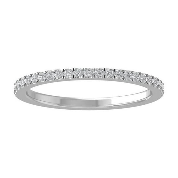 Araiya Fine Jewelry 925 Sterling Silver Round-shape Lab Grown Diamond Wedding Band Ring ( 1/5 cttw, D-F Color, VS Clarity) Size 7