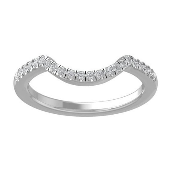 Araiya Fine Jewelry 925 Sterling Silver Round-shape Lab Grown Diamond Wedding Band Ring ( 1/6 cttw, D-F Color, VS Clarity) Size 10
