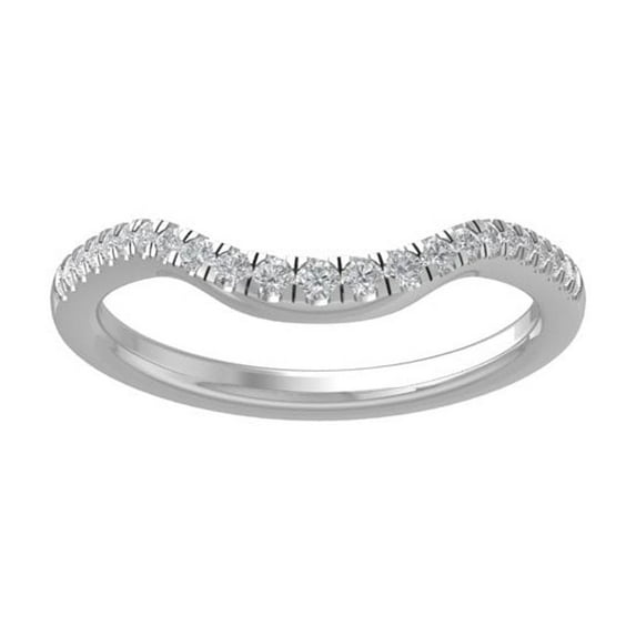 Araiya Fine Jewelry 925 Sterling Silver Round-shape Lab Grown Diamond Wedding Band Ring ( 1/6 cttw, D-F Color, VS Clarity) Size 10