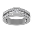thumbnail image 1 of Araiya Fine Jewelry 10K White Gold Princess and Round shape Lab Grown Diamond Solitaire Engagement Ring ( 1 cttw, D-F Color, VS Clarity) Size 5, 1 of 4