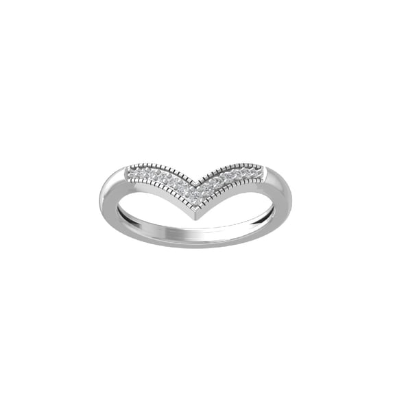 Araiya Fine Jewelry 10K White Gold Round-shape Lab Grown Diamond Anniversary Ring ( 1/10 cttw, D-F Color, VS Clarity) Size 8.5