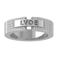 thumbnail image 1 of Araiya Fine Jewelry 10K White Gold Round-shape Lab Grown Diamond Anniversary Ring ( 1/4 cttw, D-F Color, VS Clarity) Size 9, 1 of 5