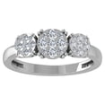 thumbnail image 1 of Araiya Fine Jewelry 10K White Gold Round-shape Lab Grown Diamond Cluster Engagement Ring ( 1/2 cttw, D-F Color, VS Clarity) Size 7.5, 1 of 4