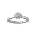 thumbnail image 1 of Araiya Fine Jewelry 10K White Gold Round-shape Lab Grown Diamond Cluster Engagement Ring ( 1/5 cttw, D-F Color, VS Clarity) Size 10, 1 of 4
