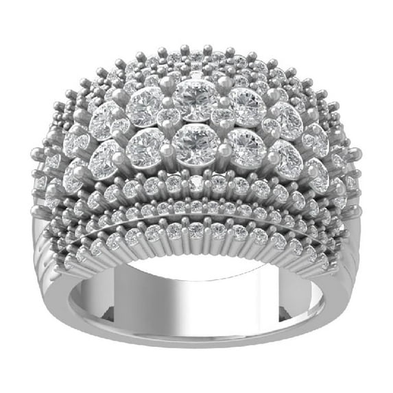 Araiya Fine Jewelry 10K White Gold Round-shape Lab Grown Diamond Fashion Band Ring ( 2 1/2 cttw, D-F Color, VS Clarity) Size 5