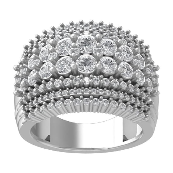 Araiya Fine Jewelry 10K White Gold Round-shape Lab Grown Diamond Fashion Band Ring ( 2 1/2 cttw, D-F Color, VS Clarity) Size 7