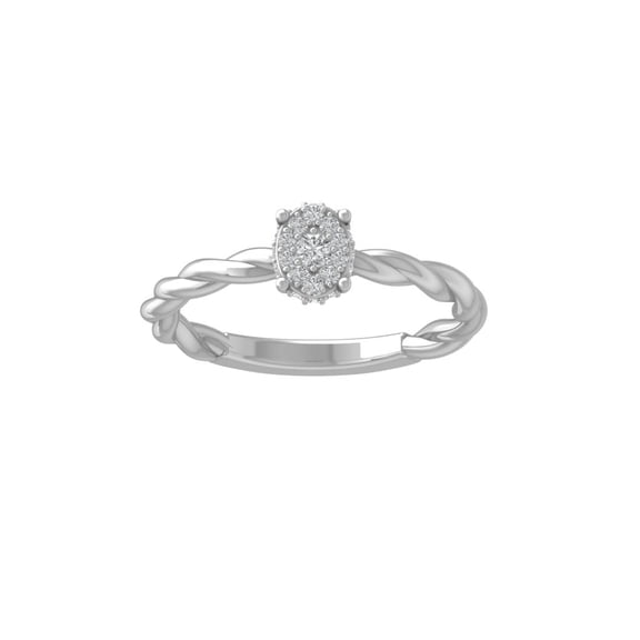 Araiya Fine Jewelry 10K White Gold Round-shape Lab Grown Diamond Promise Ring ( 1/6 cttw, D-F Color, VS Clarity) Size 10