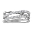 thumbnail image 1 of Araiya Fine Jewelry Gift For Mothers Day 10K White Gold Round-shape Lab Grown Diamond Rope Band Ring ( 1/3 cttw, D-F Color, VS Clarity) Size 7.5, 1 of 4
