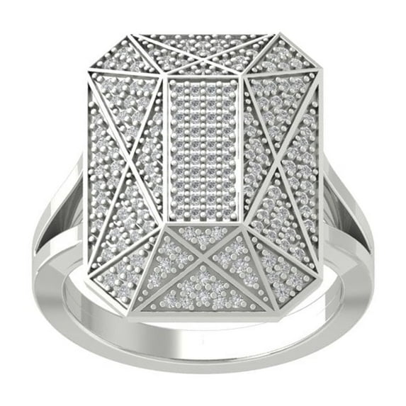 Araiya Fine Jewelry 10K White Gold Round-shape Lab Grown Diamond Single cut Band Ring ( 1/2 cttw, D-F Color, VS Clarity) Size 6.5