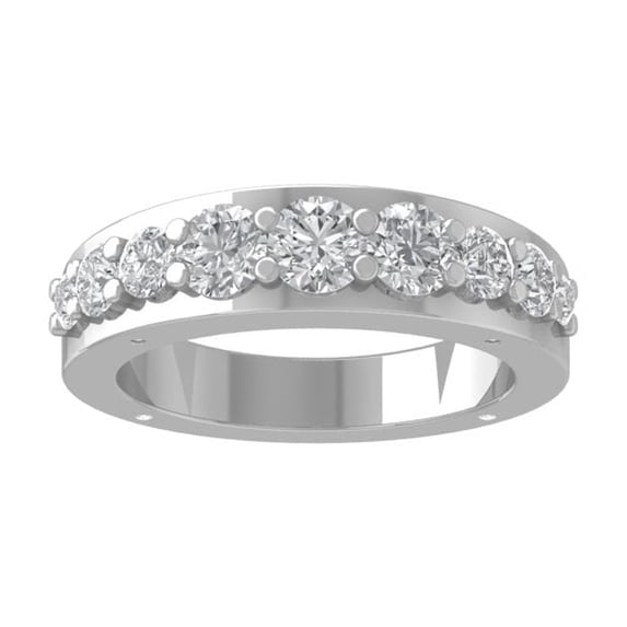 Araiya Fine Jewelry 10K White Gold Round-shape Lab Grown Diamond Wedding Band Ring ( 1 1/4 cttw, D-F Color, VS Clarity) Size 8