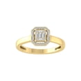 thumbnail image 1 of Araiya Fine Jewelry 10K Yellow Gold Baguette and Round shape Lab Grown Diamond Cluster Engagement Ring ( 1/5 cttw, D-F Color, VS Clarity) Size 5, 1 of 5