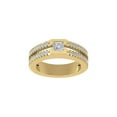 thumbnail image 1 of Araiya Fine Jewelry 10K Yellow Gold Princess and Round shape Lab Grown Diamond Solitaire Engagement Ring ( 1 cttw, D-F Color, VS Clarity) Size 6.5, 1 of 4