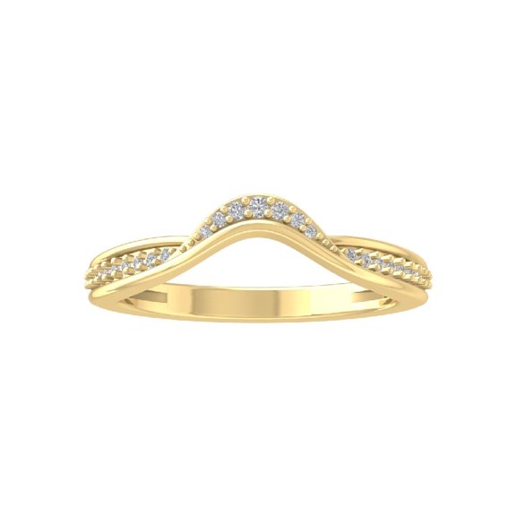 Araiya Fine Jewelry 10K Yellow Gold Round-shape Lab Grown Diamond Anniversary Ring ( 1/10 cttw, D-F Color, VS Clarity) Size 9
