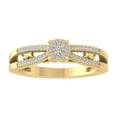 thumbnail image 1 of Araiya Fine Jewelry 10K Yellow Gold Round-shape Lab Grown Diamond Cluster Engagement Ring ( 1/5 cttw, D-F Color, VS Clarity) Size 5.5, 1 of 5