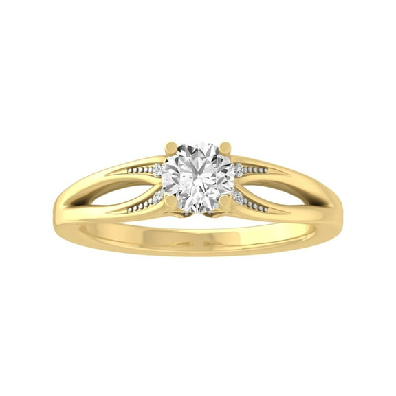 Araiya Fine Jewelry 10K Yellow Gold Round-shape Lab Grown Diamond Engagement Ring ( 1/2 cttw, D-F Color, VS Clarity) Size 5.5