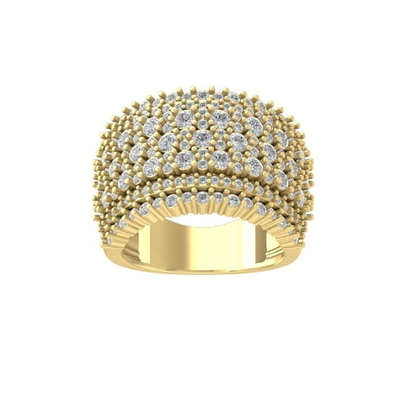 Araiya Fine Jewelry 10K Yellow Gold Round-shape Lab Grown Diamond Fashion Band Ring ( 2 1/2 cttw, D-F Color, VS Clarity) Size 7