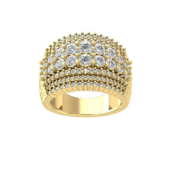 Araiya Fine Jewelry 10K Yellow Gold Round-shape Lab Grown Diamond Fashion Band Ring ( 2 1/2 cttw, D-F Color, VS Clarity) Size 9.5