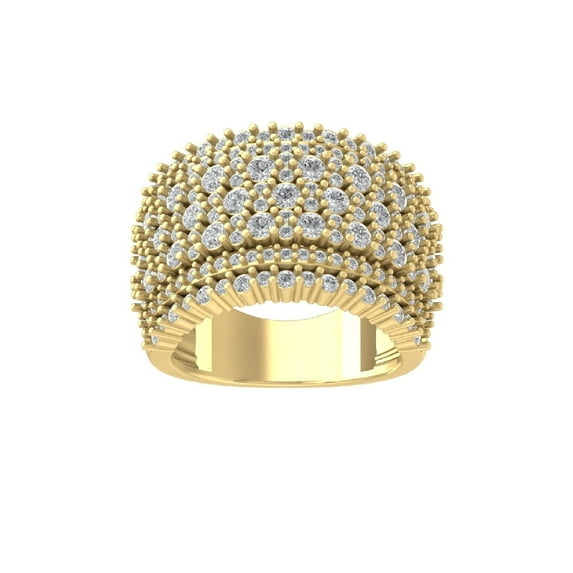 Araiya Fine Jewelry 10K Yellow Gold Round-shape Lab Grown Diamond Fashion Band Ring ( 2 1/2 cttw, D-F Color, VS Clarity) Size 9