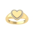 thumbnail image 1 of Araiya Fine Jewelry 10K Yellow Gold Round-shape Lab Grown Diamond Heart Engagement Ring ( 1/6 cttw, D-F Color, VS Clarity) Size 8, 1 of 4