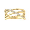 thumbnail image 1 of Araiya Fine Jewelry 10K Yellow Gold Round-shape Lab Grown Diamond Rope Band Ring ( 1/6 cttw, D-F Color, VS Clarity) Size 8.5, 1 of 4