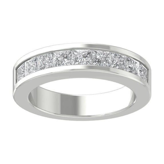 Araiya Fine Jewelry 14K White Gold Princess-shape Lab Grown Diamond Wedding Band Ring ( 1 1/2 cttw, D-F Color, VS Clarity) Size 9.5