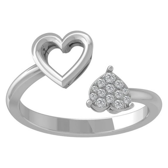 Araiya Fine Jewelry 14K White Gold Round-shape Lab Grown Diamond Cluster Engagement Ring ( 1/10 cttw, D-F Color, VS Clarity) Size 8.5