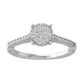 thumbnail image 1 of Araiya Fine Jewelry 14K White Gold Round-shape Lab Grown Diamond Cluster Engagement Ring ( 1/2 cttw, D-F Color, VS Clarity) Size 5.5, 1 of 5