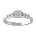 thumbnail image 1 of Araiya Fine Jewelry 14K White Gold Round-shape Lab Grown Diamond Cluster Engagement Ring ( 1/5 cttw, D-F Color, VS Clarity) Size 5.5, 1 of 5