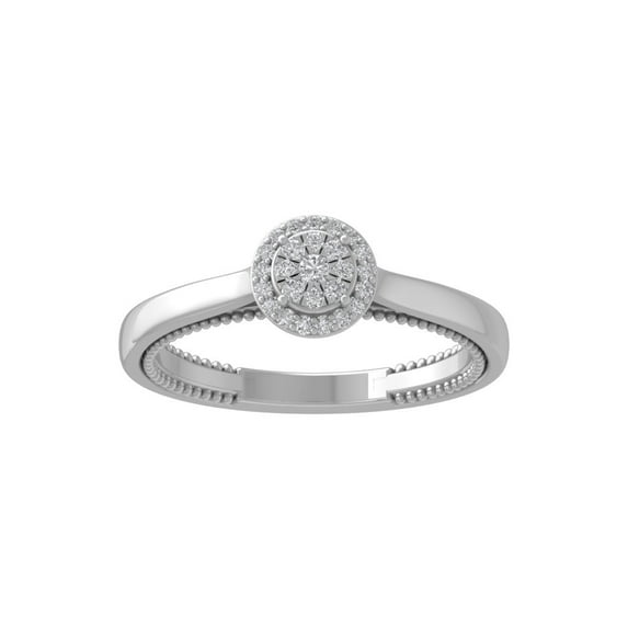 Araiya Fine Jewelry 14K White Gold Round-shape Lab Grown Diamond Cluster Engagement Ring ( 1/5 cttw, D-F Color, VS Clarity) Size 5