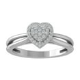thumbnail image 1 of Araiya Fine Jewelry 14K White Gold Round-shape Lab Grown Diamond Cluster Engagement Ring ( 1/5 cttw, D-F Color, VS Clarity) Size 7, 1 of 5
