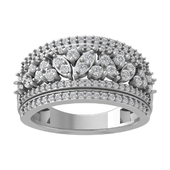 Araiya Fine Jewelry 14K White Gold Round-shape Lab Grown Diamond Fashion Band Ring ( 1 cttw, D-F Color, VS Clarity) Size 10