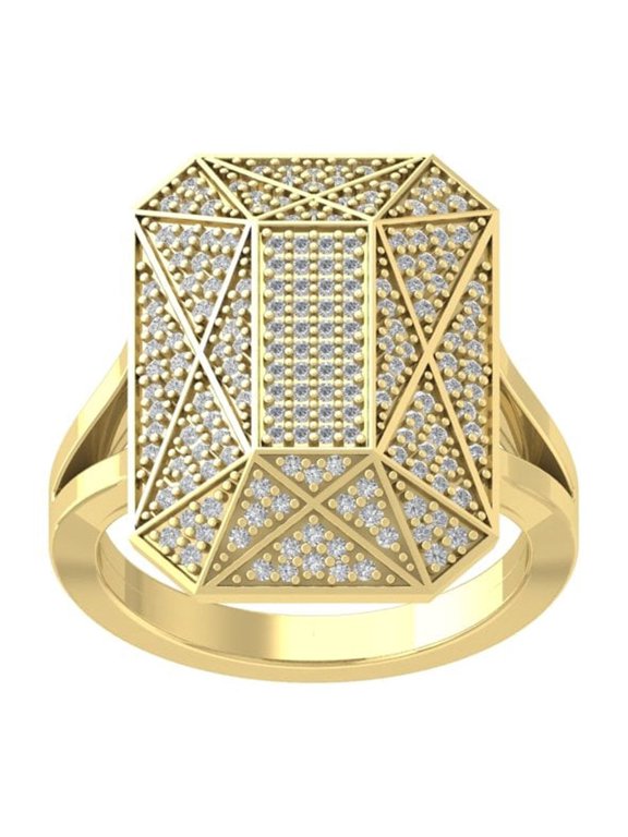 Fine Jewelry 14K Yellow Gold Round-shape Lab Grown Diamond Single cut Band Ring ( 1/2 cttw, D-F Color, VS Clarity) Size 5.5