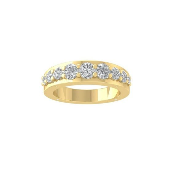 Araiya Fine Jewelry 14K Yellow Gold Round-shape Lab Grown Diamond Wedding Band Ring ( 1 1/4 cttw, D-F Color, VS Clarity) Size 6.5