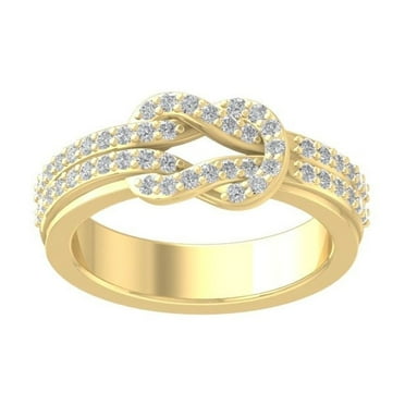 Araiya Fine Jewelry 14K Yellow Gold Round-shape Lab Grown Diamond Wedding Band Ring ( 1/4 cttw, D-F Color, VS Clarity) Size 7.5