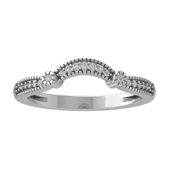 Araiya Fine Jewelry 925 Sterling Silver Round-shape Lab Grown Diamond Anniversary Ring ( 1/10 cttw, D-F Color, VS Clarity) Size 10