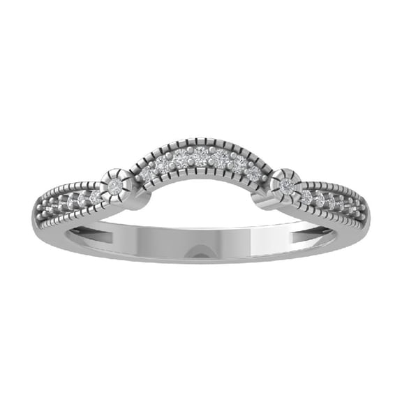 Araiya Fine Jewelry 925 Sterling Silver Round-shape Lab Grown Diamond Anniversary Ring ( 1/10 cttw, D-F Color, VS Clarity) Size 8.5