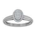 thumbnail image 1 of Araiya Fine Jewelry 925 Sterling Silver Round-shape Lab Grown Diamond Cluster Engagement Ring ( 1/5 cttw, D-F Color, VS Clarity) Size 6, 1 of 4